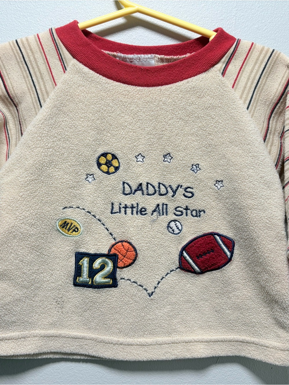 Vintage Daddy's Little All Star Cream & Red Kids Sweatshirt